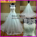 Beautiful embroidered A-line wedding dress with a beaded belt back less